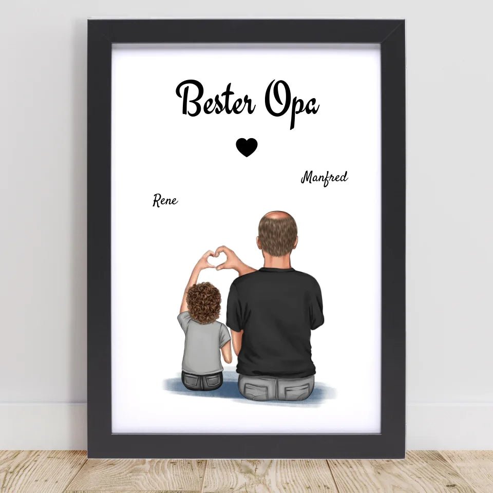 Opa Poster Geschenk mit Enkel personalisiert - Cantty