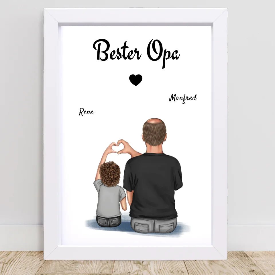 Opa Poster Geschenk mit Enkel personalisiert - Cantty