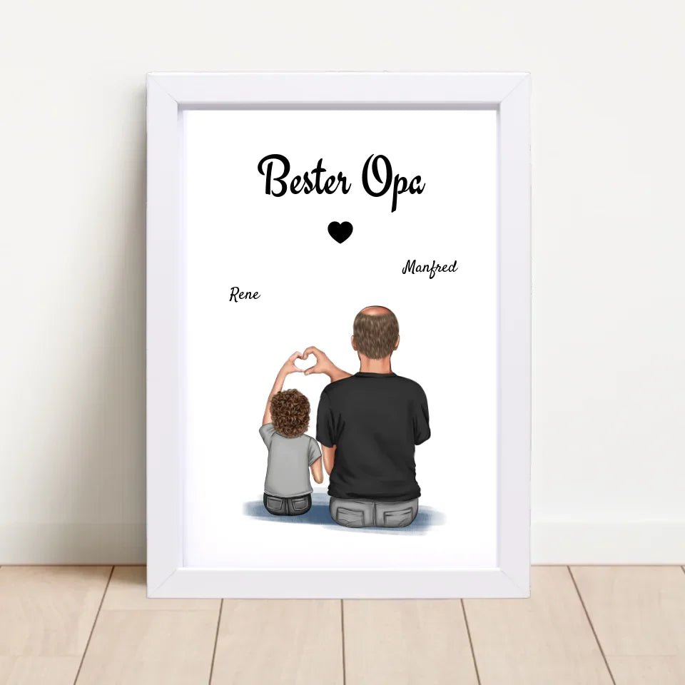 Opa Poster Geschenk mit Enkel personalisiert - Cantty