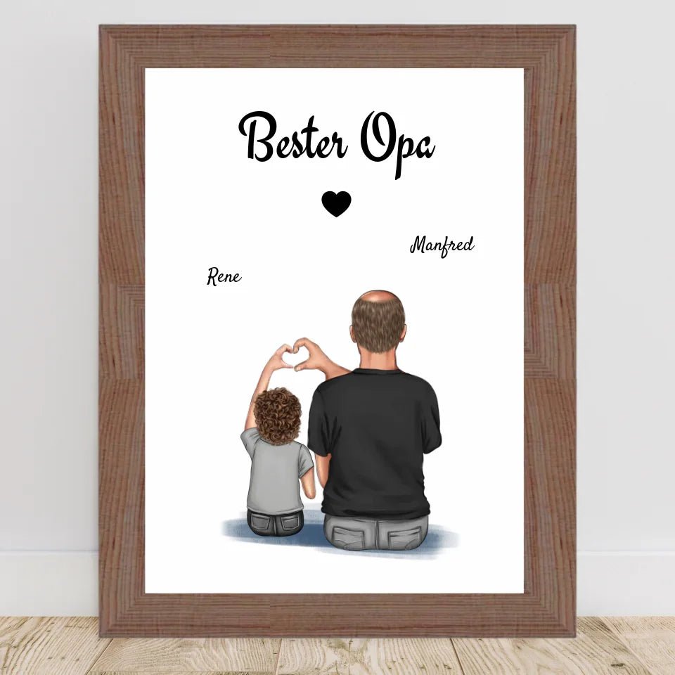 Opa Poster Geschenk mit Enkel personalisiert - Cantty