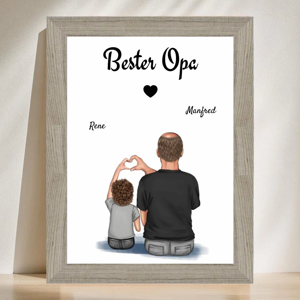 Opa Poster Geschenk mit Enkel personalisiert - Cantty