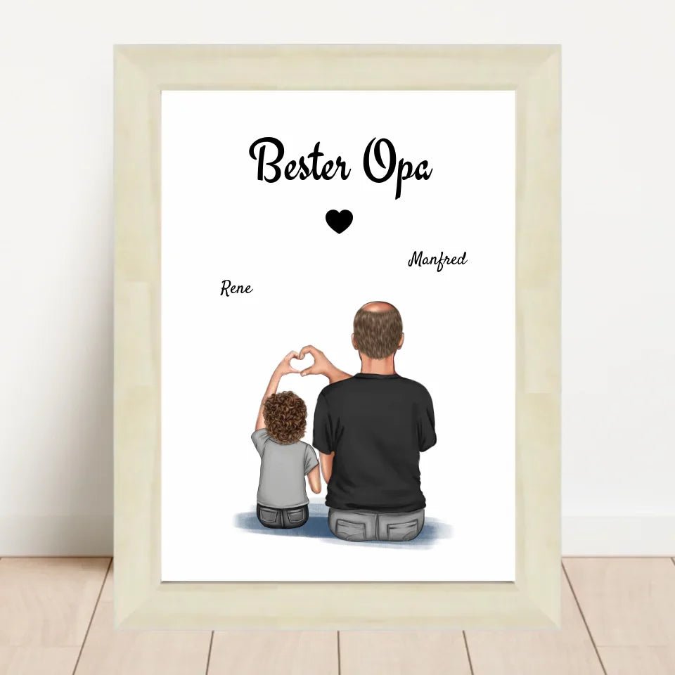 Opa Poster Geschenk mit Enkel personalisiert - Cantty