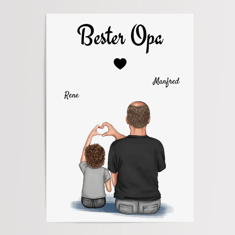 Opa Poster Geschenk mit Enkel personalisiert - Cantty