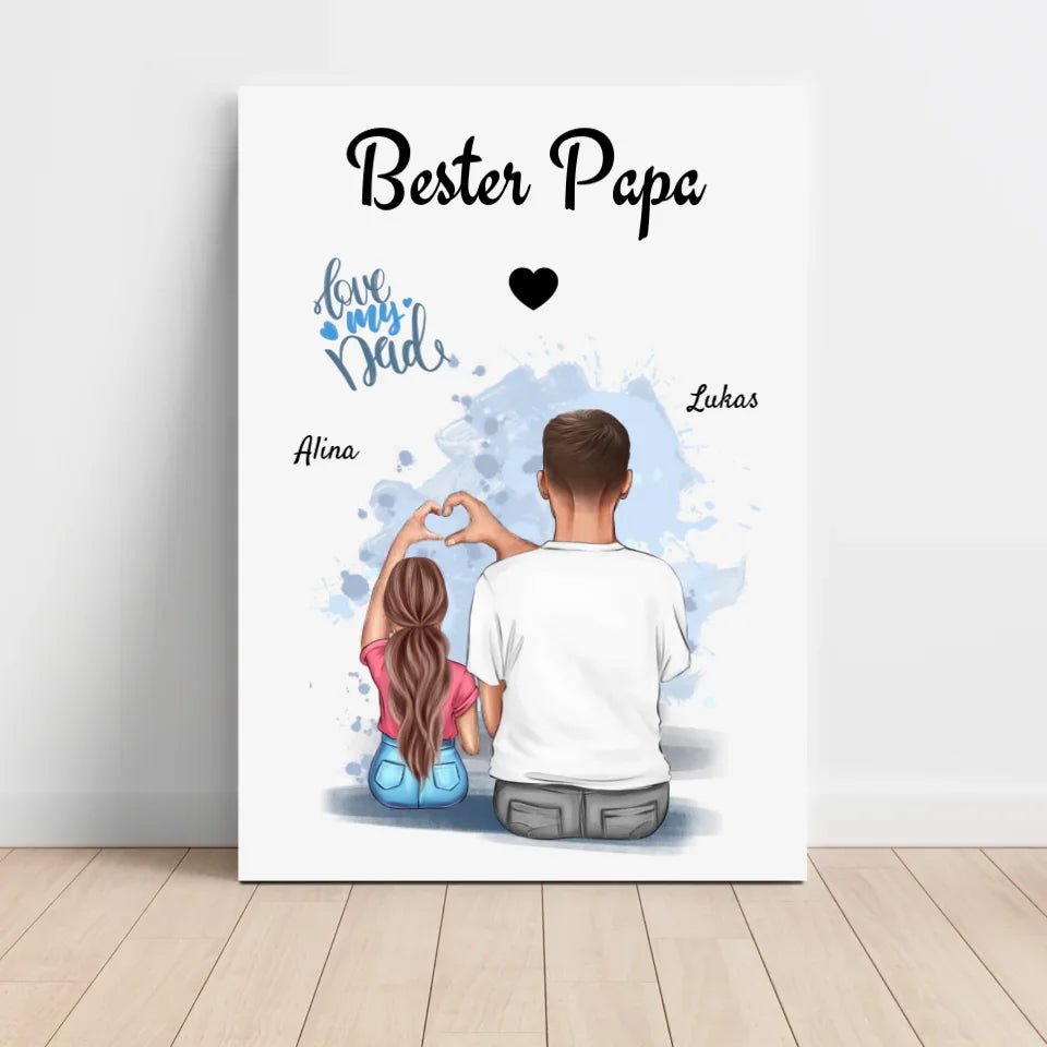 Papa Tochter Poster Geschenk personalisieren - Cantty