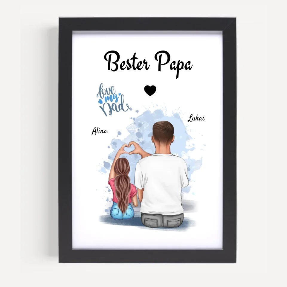 Papa Tochter Poster Geschenk personalisieren - Cantty