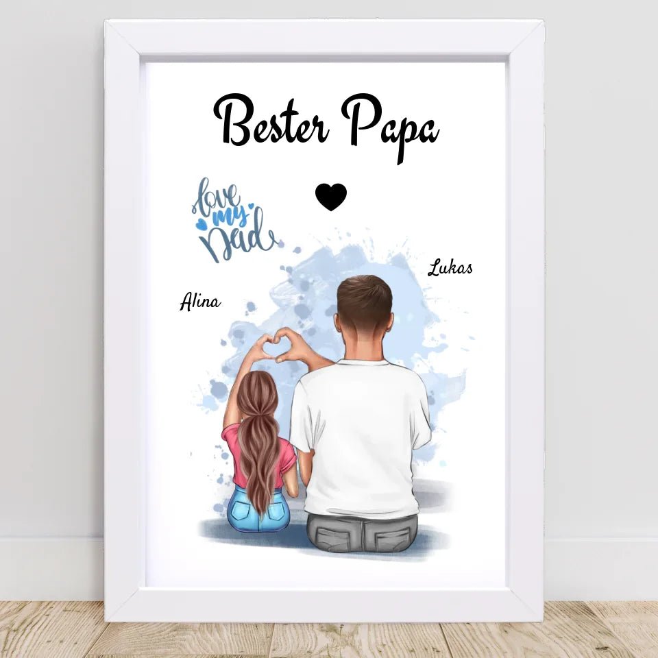 Papa Tochter Poster Geschenk personalisieren - Cantty
