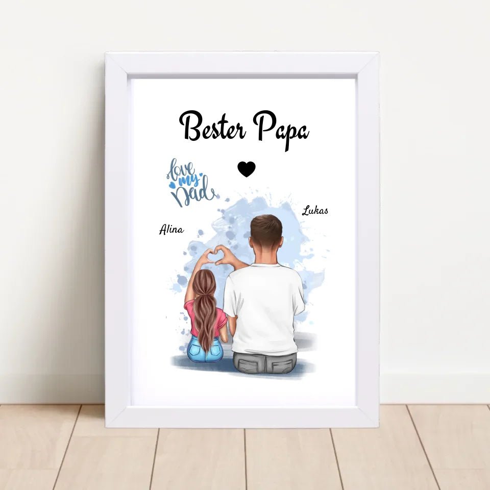 Papa Tochter Poster Geschenk personalisieren - Cantty