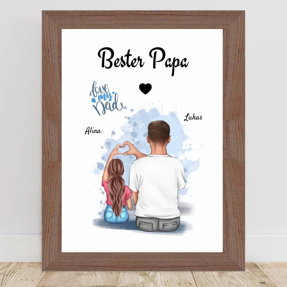Papa Tochter Poster Geschenk personalisieren - Cantty