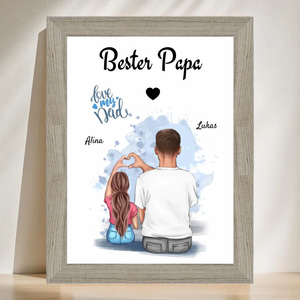 Papa Tochter Poster Geschenk personalisieren - Cantty