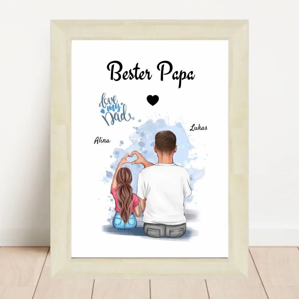 Papa Tochter Poster Geschenk personalisieren - Cantty
