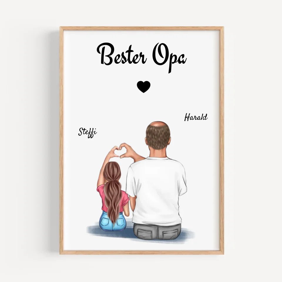 Geschenk Opa Enkeltochter Poster personalisiert - Cantty