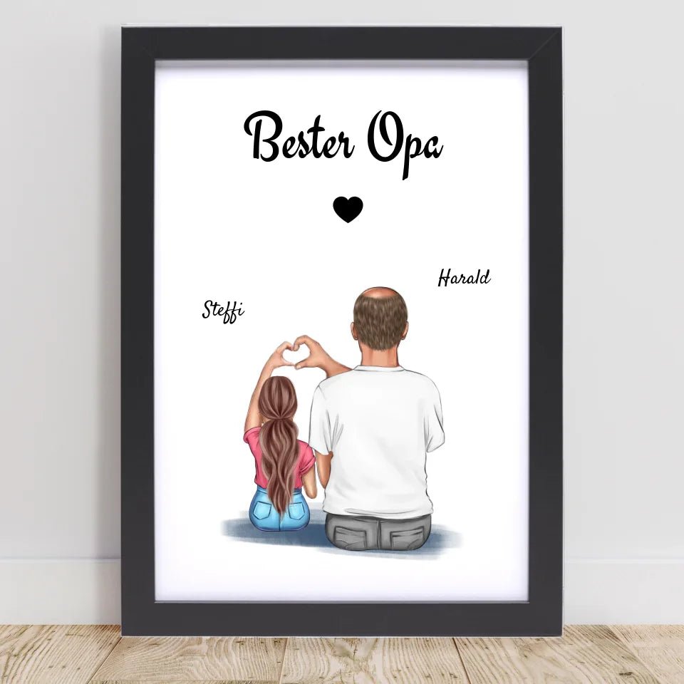 Geschenk Opa Enkeltochter Poster personalisiert - Cantty