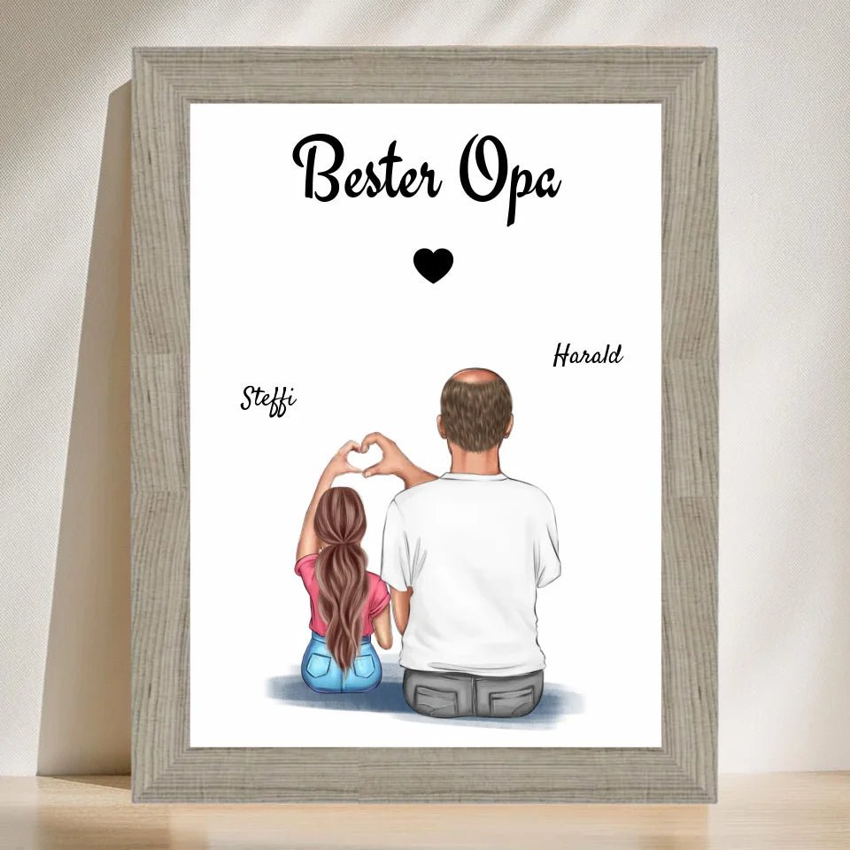 Geschenk Opa Enkeltochter Poster personalisiert - Cantty