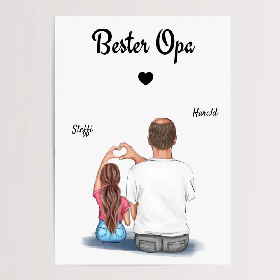 Geschenk Opa Enkeltochter Poster personalisiert - Cantty