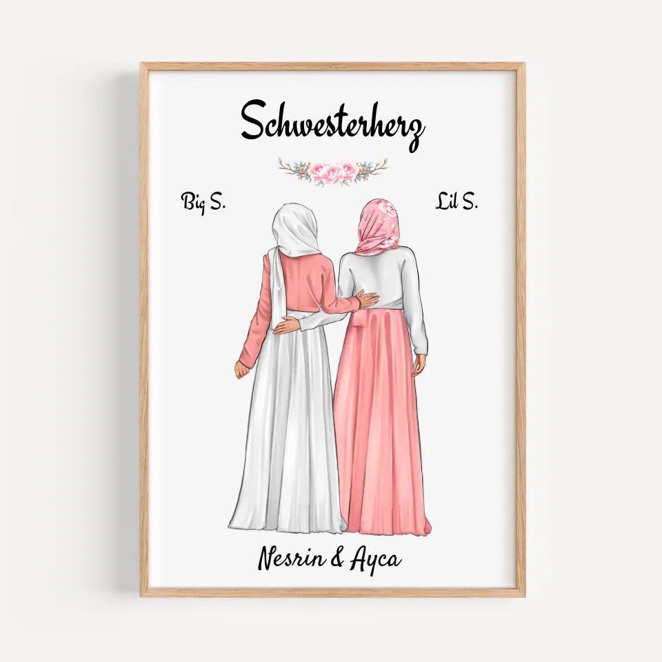 Schwester Bild Geschenk muslimische Kleidung Kopftuch Burqa Hidschäb - Cantty