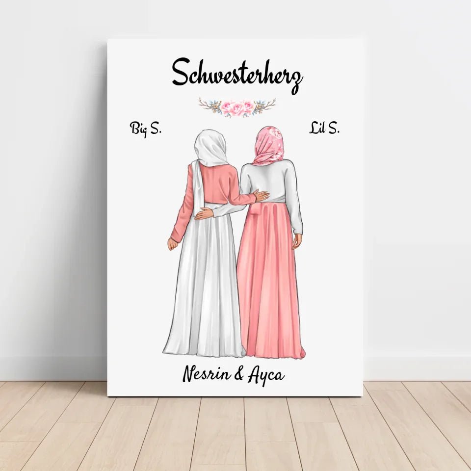 Schwester Bild Geschenk muslimische Kleidung Kopftuch Burqa Hidschäb - Cantty
