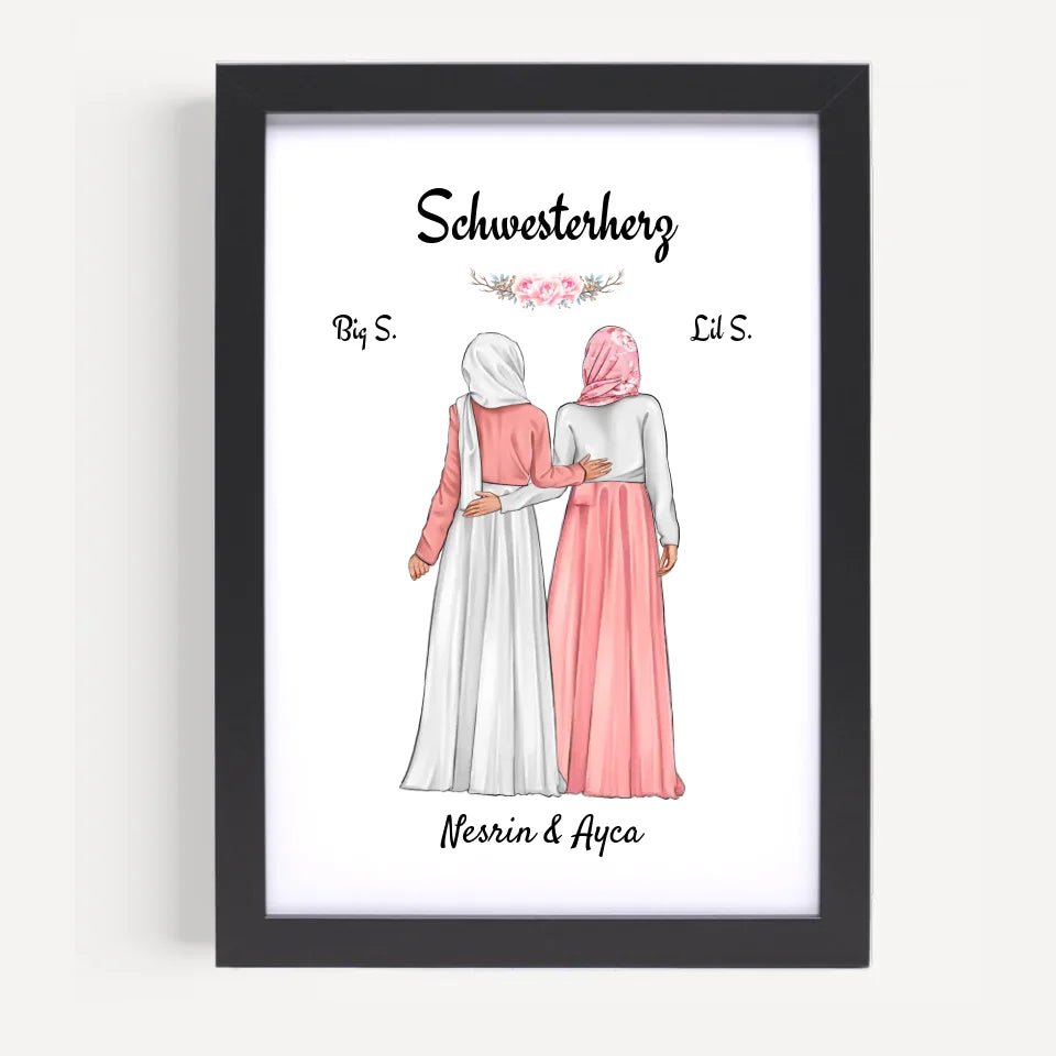 Schwester Bild Geschenk muslimische Kleidung Kopftuch Burqa Hidschäb - Cantty