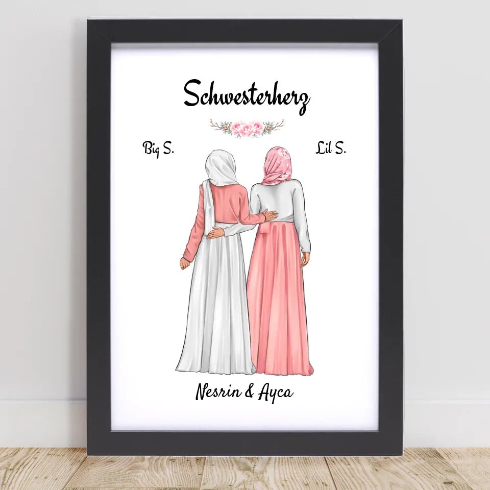 Schwester Bild Geschenk muslimische Kleidung Kopftuch Burqa Hidschäb - Cantty