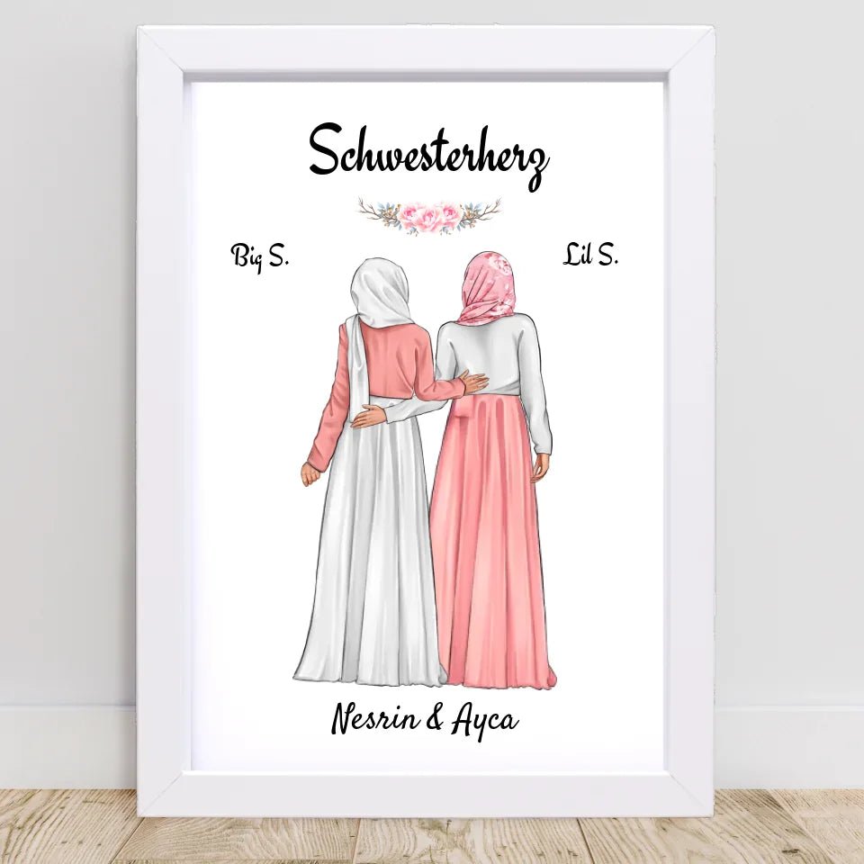 Schwester Bild Geschenk muslimische Kleidung Kopftuch Burqa Hidschäb - Cantty
