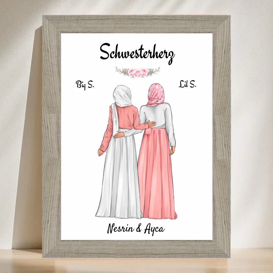 Schwester Bild Geschenk muslimische Kleidung Kopftuch Burqa Hidschäb - Cantty