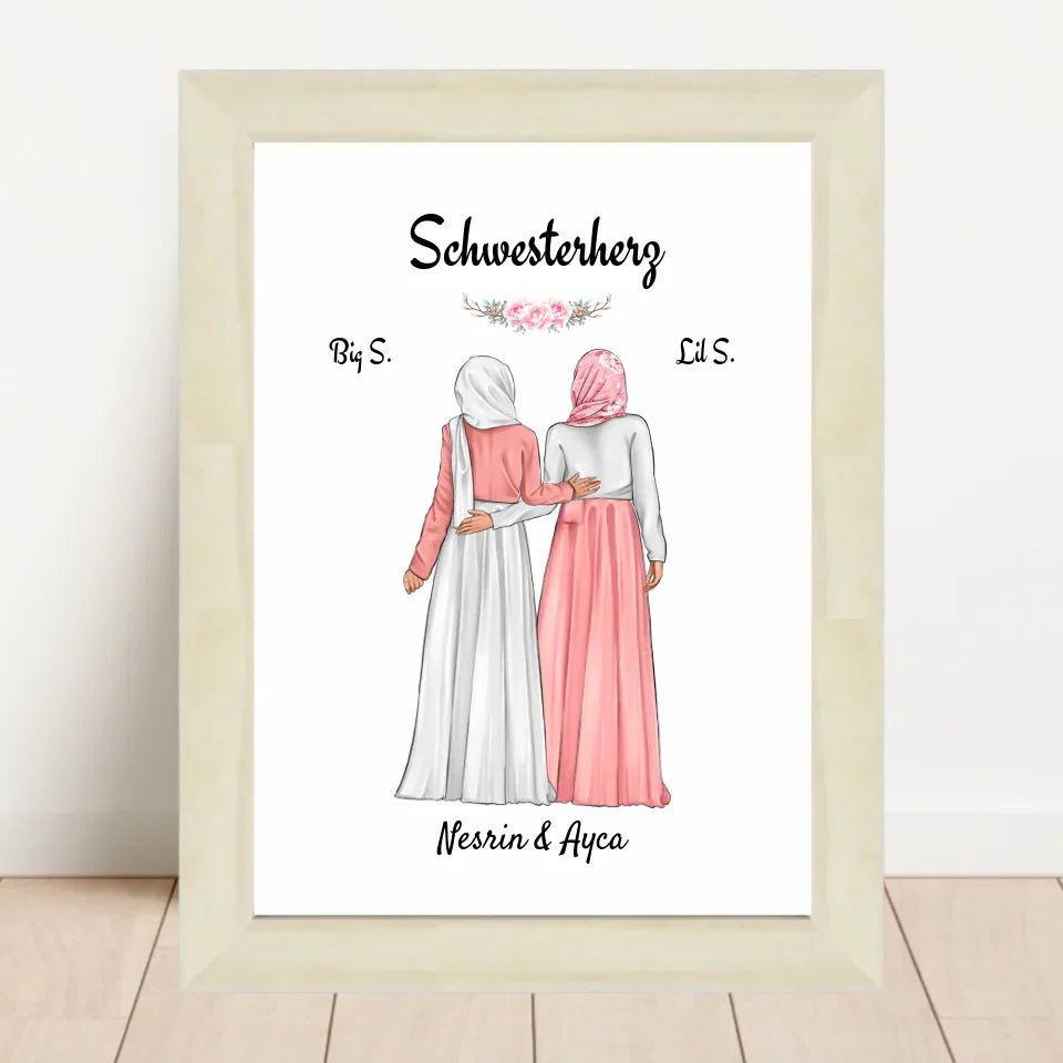 Schwester Bild Geschenk muslimische Kleidung Kopftuch Burqa Hidschäb - Cantty