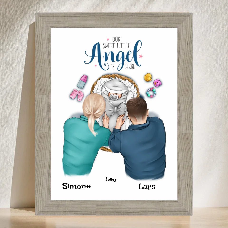 Baby Geburt Junge & Mädchen Bild Geschenk personalisiert - Cantty