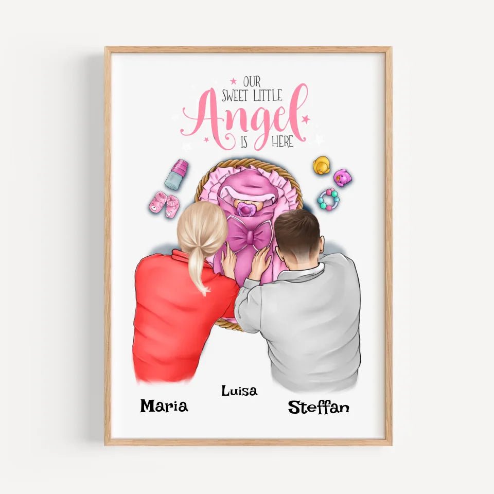 Baby Mädchen Geburt Poster Geschenk personalisiert - Cantty