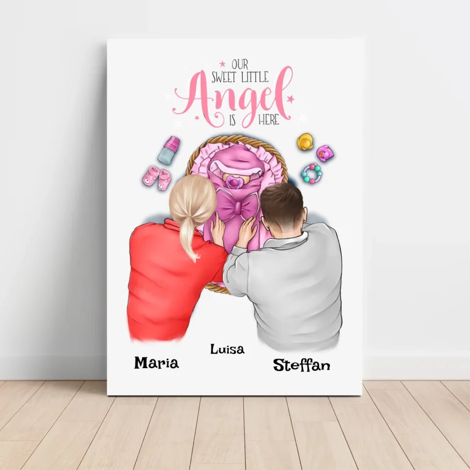 Baby Mädchen Geburt Poster Geschenk personalisiert - Cantty