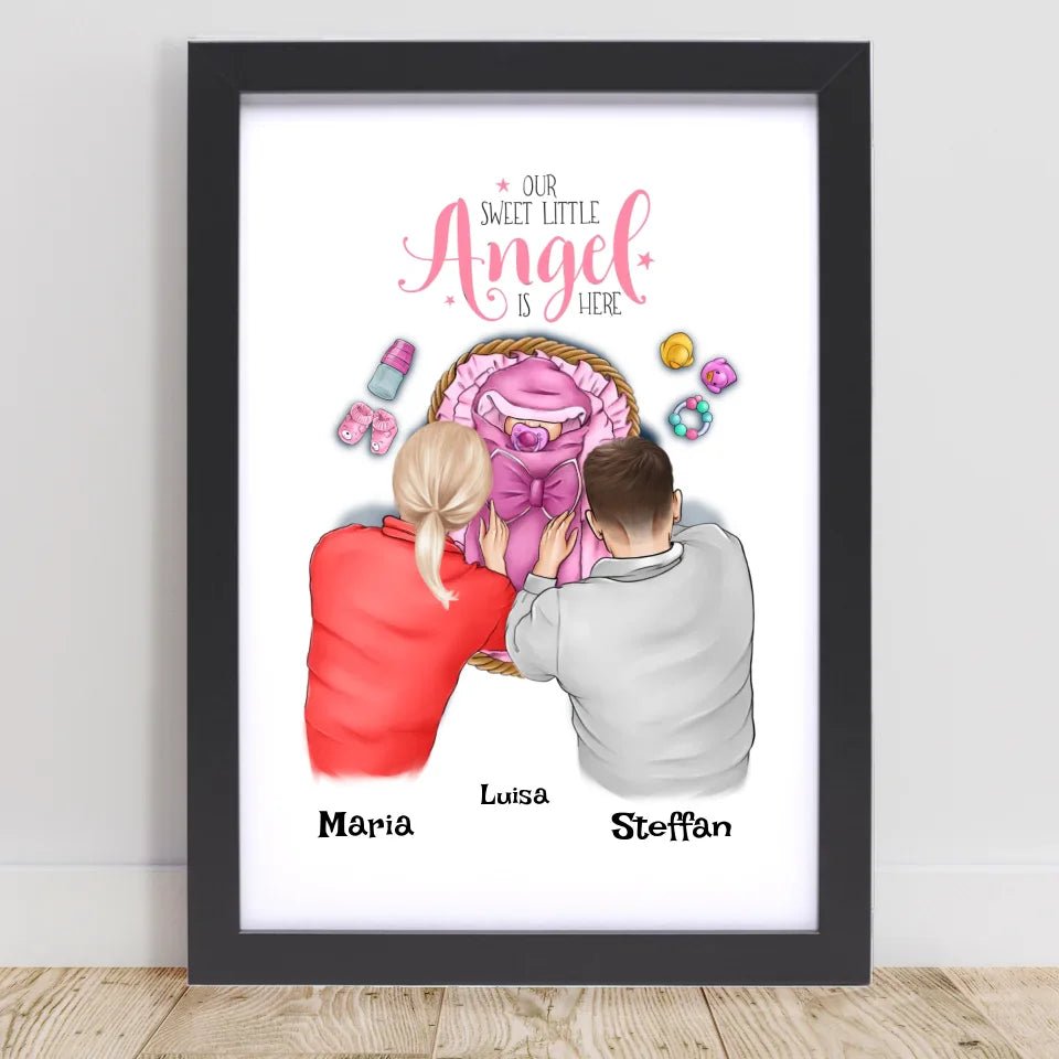 Baby Mädchen Geburt Poster Geschenk personalisiert - Cantty