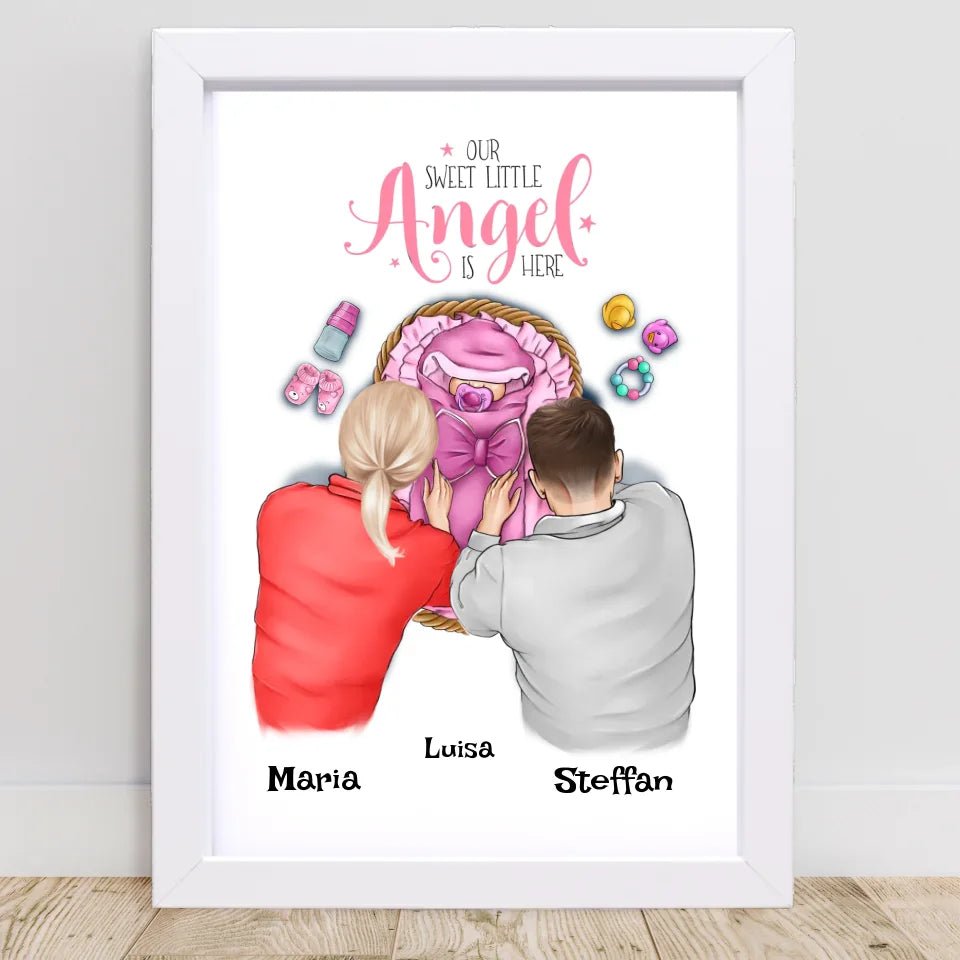 Baby Mädchen Geburt Poster Geschenk personalisiert - Cantty