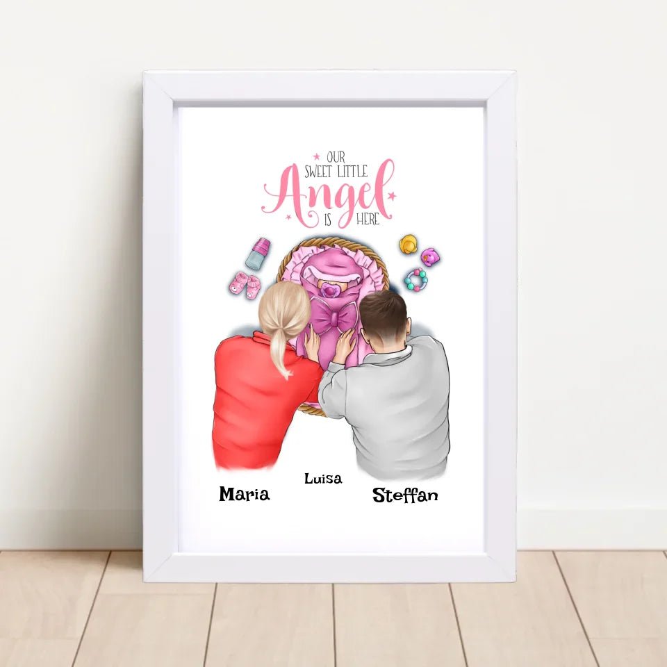 Baby Mädchen Geburt Poster Geschenk personalisiert - Cantty