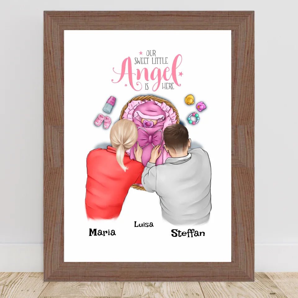 Baby Mädchen Geburt Poster Geschenk personalisiert - Cantty