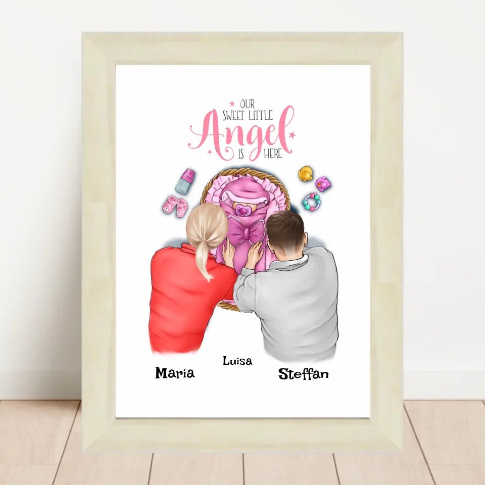 Baby Mädchen Geburt Poster Geschenk personalisiert - Cantty