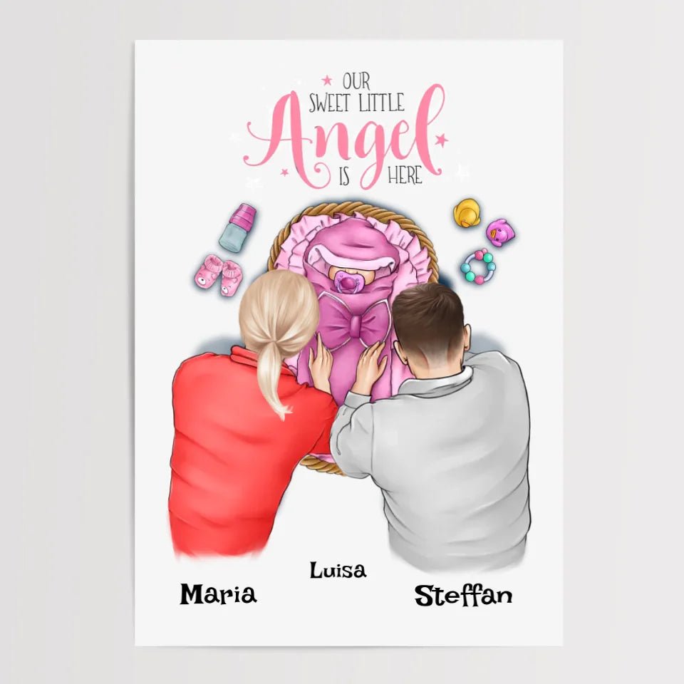Baby Mädchen Geburt Poster Geschenk personalisiert - Cantty