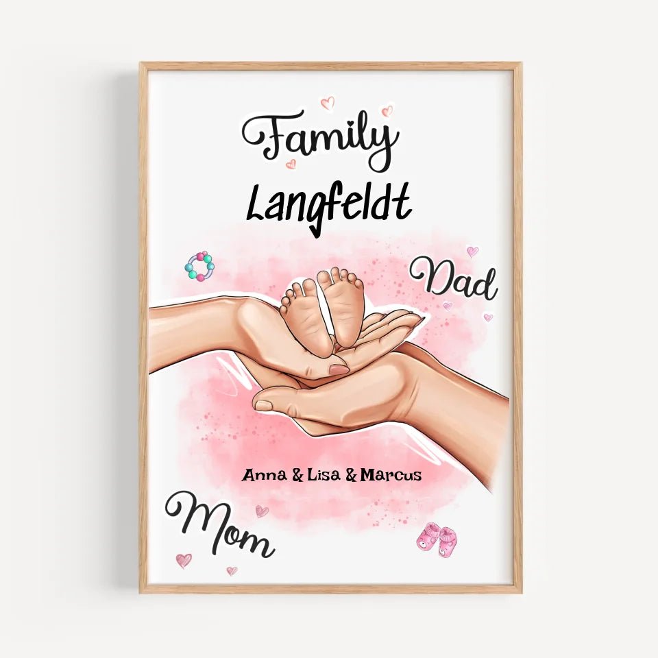Personalisiertes Geburtsgeschenk Baby Hände Poster - Cantty