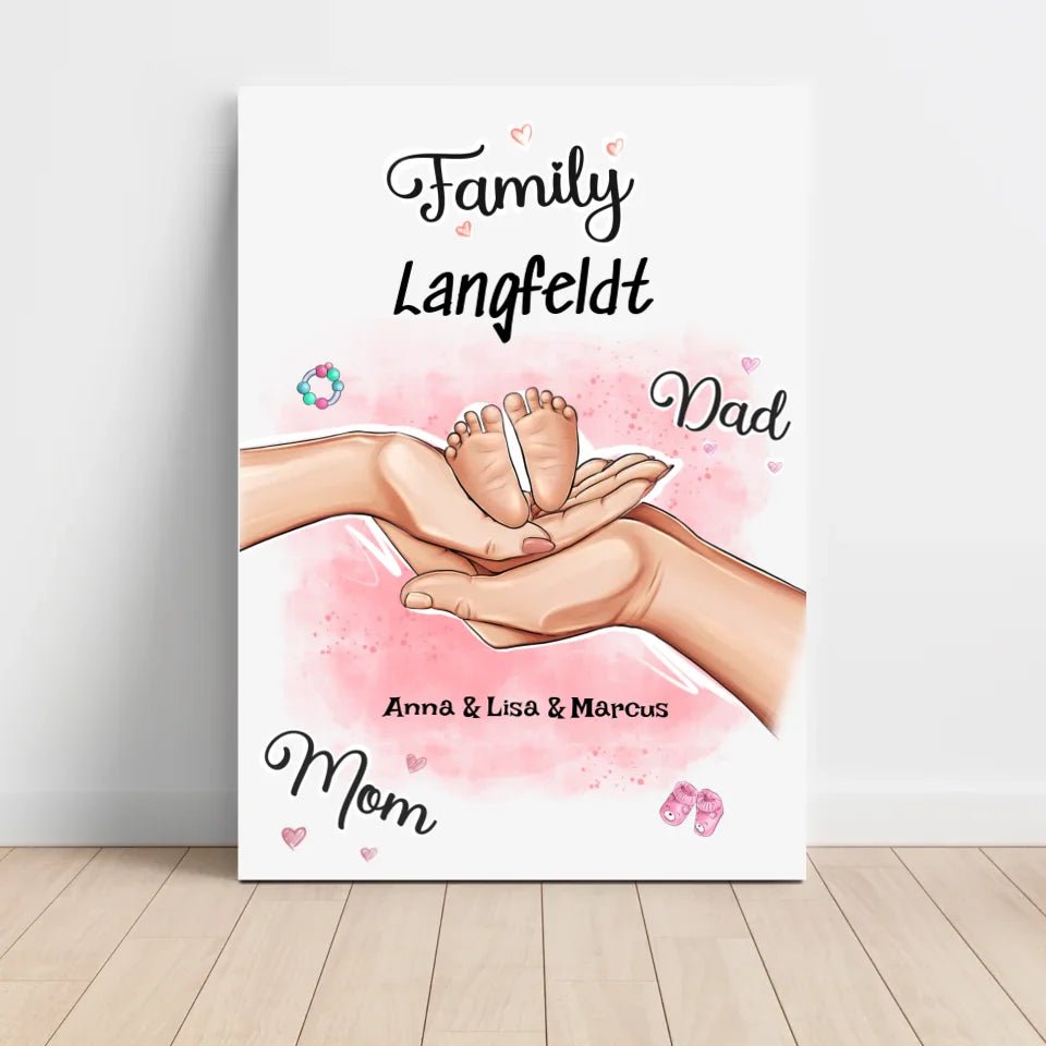 Personalisiertes Geburtsgeschenk Baby Hände Poster - Cantty