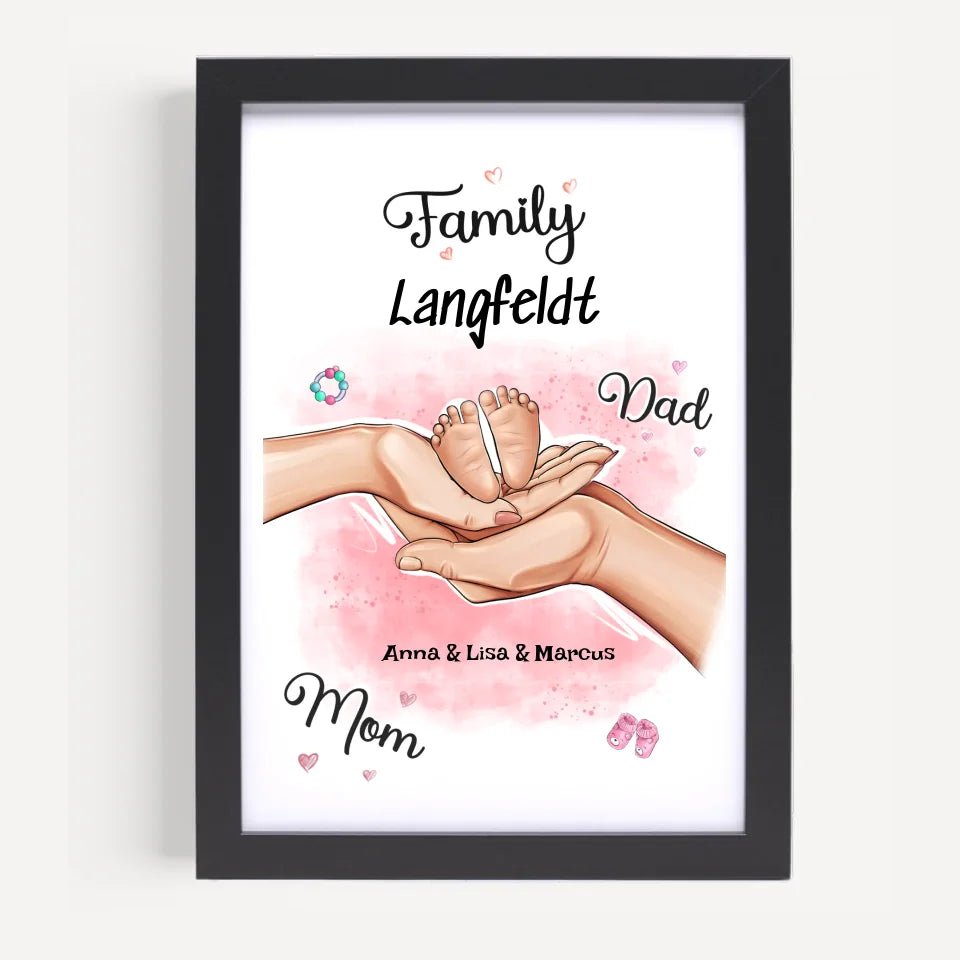 Personalisiertes Geburtsgeschenk Baby Hände Poster - Cantty