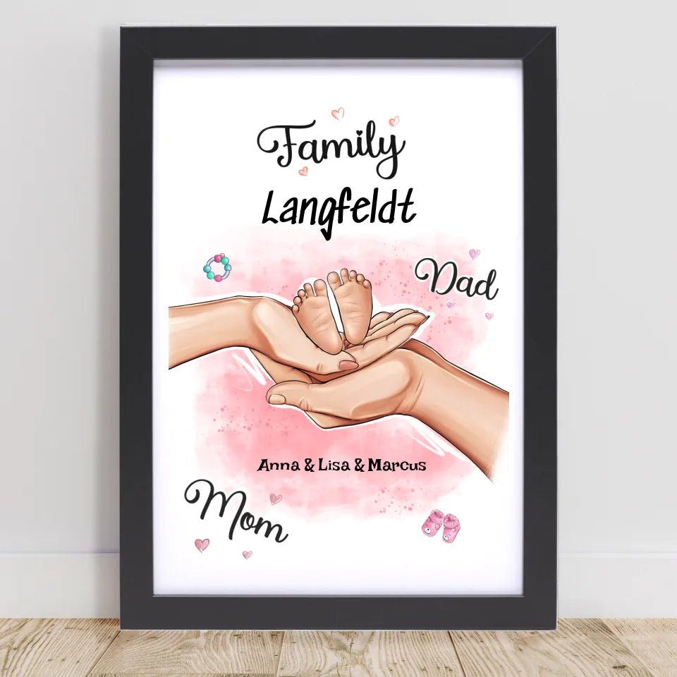 Personalisiertes Geburtsgeschenk Baby Hände Poster - Cantty