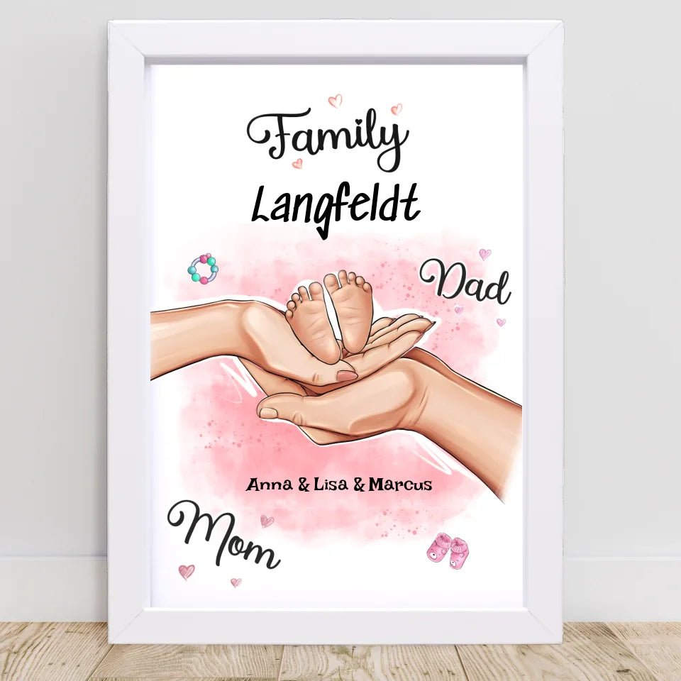 Personalisiertes Geburtsgeschenk Baby Hände Poster - Cantty