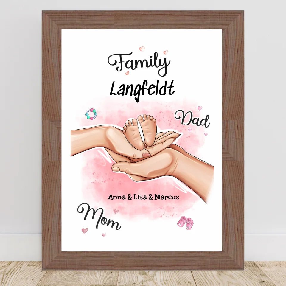 Personalisiertes Geburtsgeschenk Baby Hände Poster - Cantty