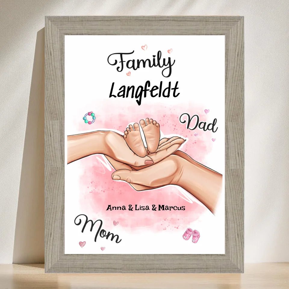Personalisiertes Geburtsgeschenk Baby Hände Poster - Cantty