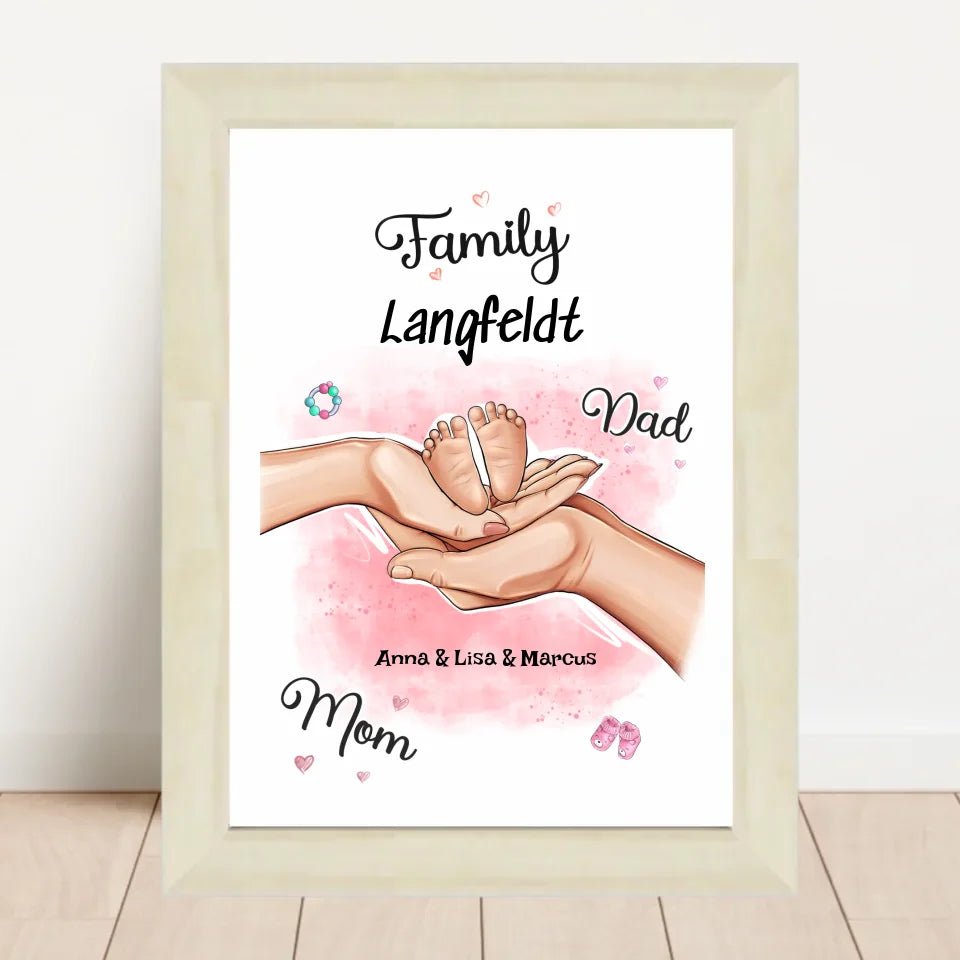 Personalisiertes Geburtsgeschenk Baby Hände Poster - Cantty