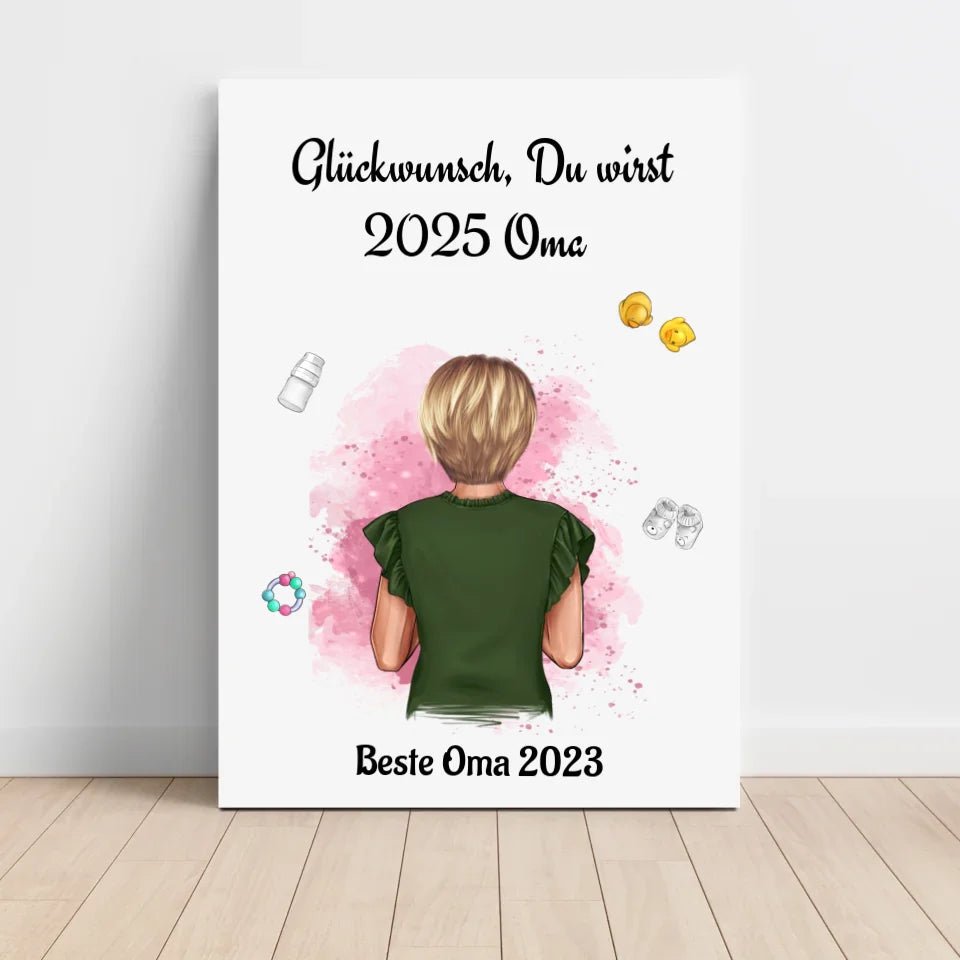 Du wirst Oma Poster personalisiert Schwangerschaft Ankündigung - Cantty