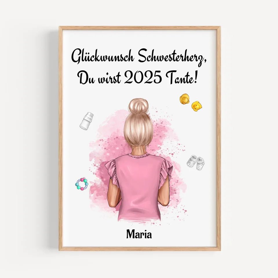Du wirst Tante Bild Geschenk Schwangerschaft Ankündigung - Cantty
