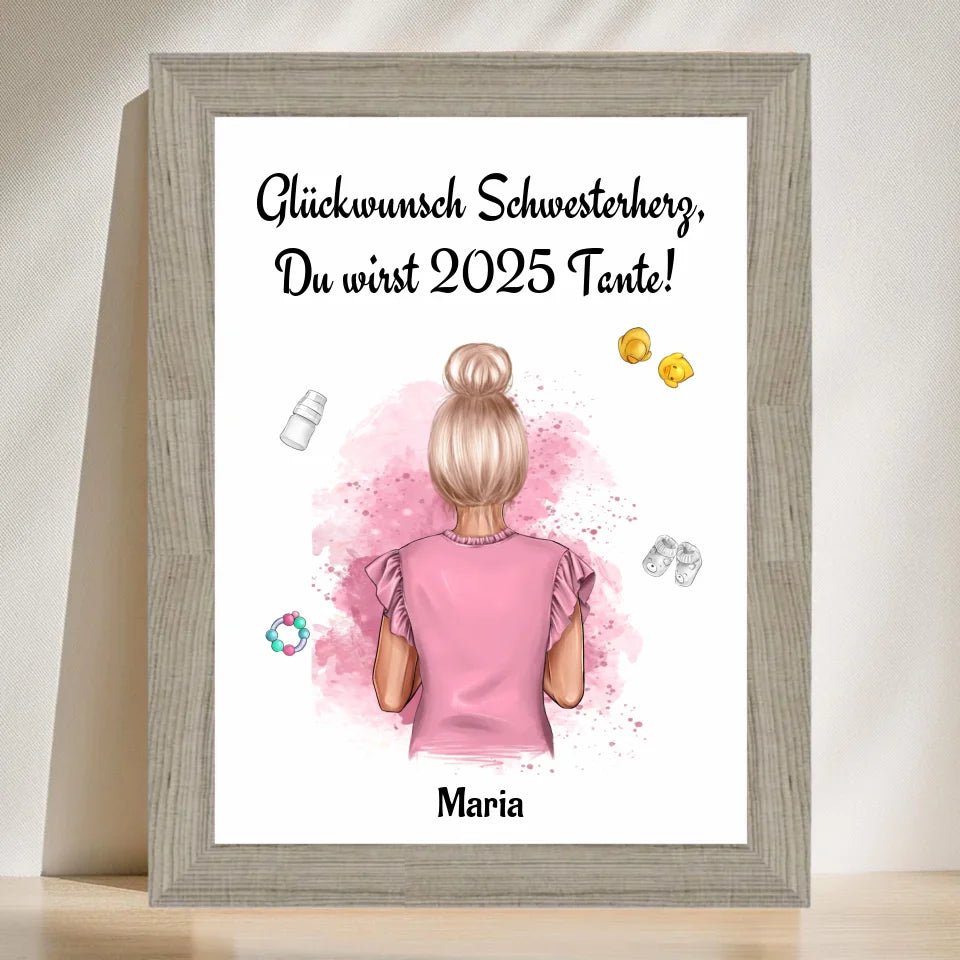 Du wirst Tante Bild Geschenk Schwangerschaft Ankündigung - Cantty