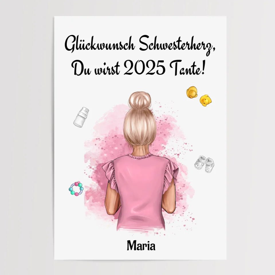 Du wirst Tante Bild Geschenk Schwangerschaft Ankündigung - Cantty