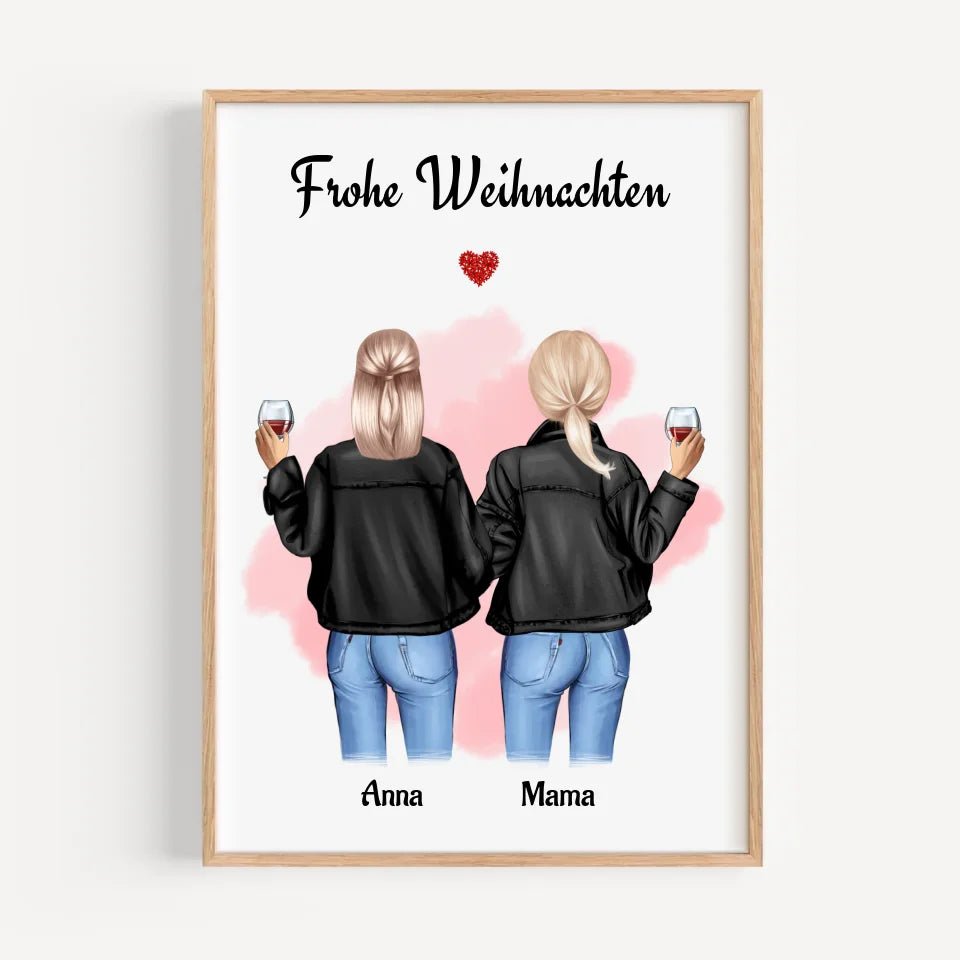 Geschenk Weihnachten Poster Mutter Tochter personalisiert - Cantty