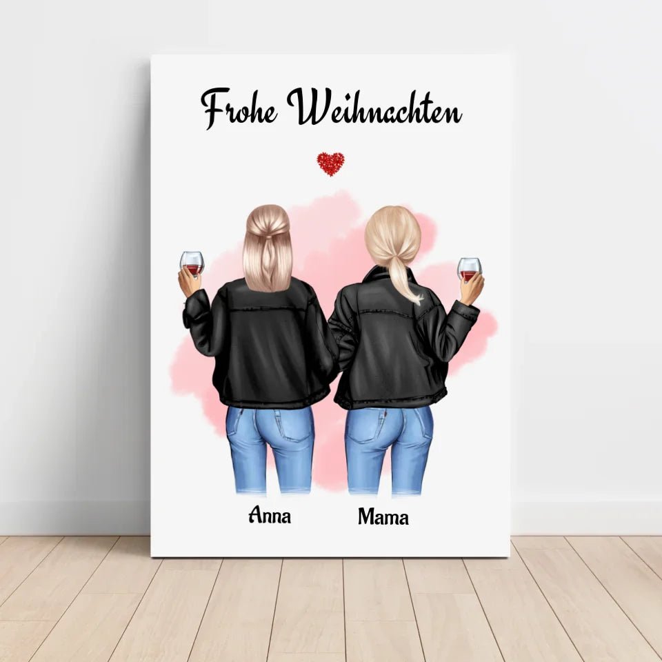Geschenk Weihnachten Poster Mutter Tochter personalisiert - Cantty
