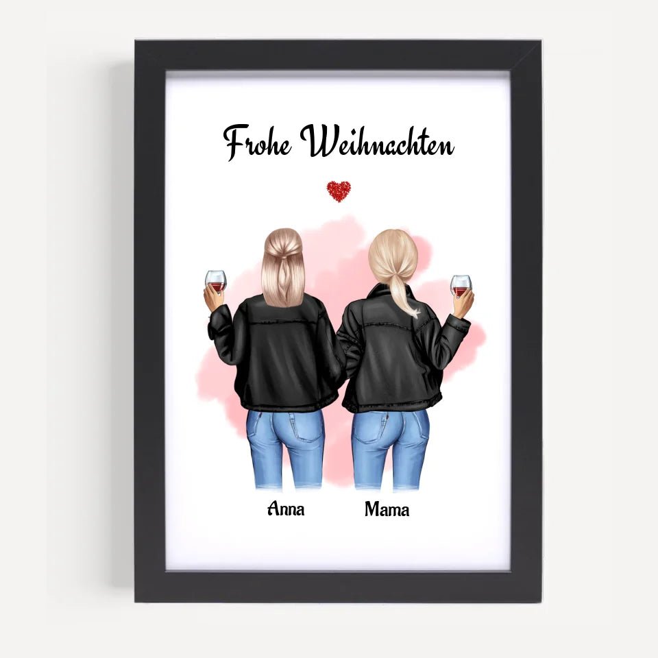 Geschenk Weihnachten Poster Mutter Tochter personalisiert - Cantty