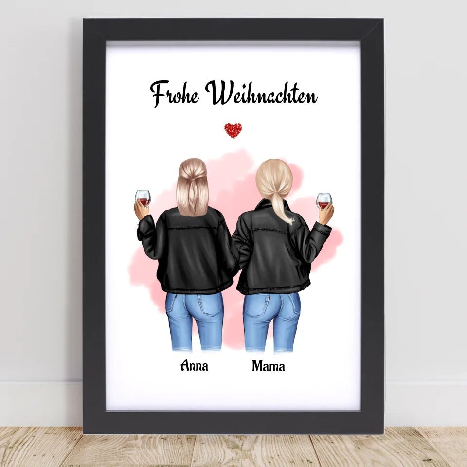 Geschenk Weihnachten Poster Mutter Tochter personalisiert - Cantty